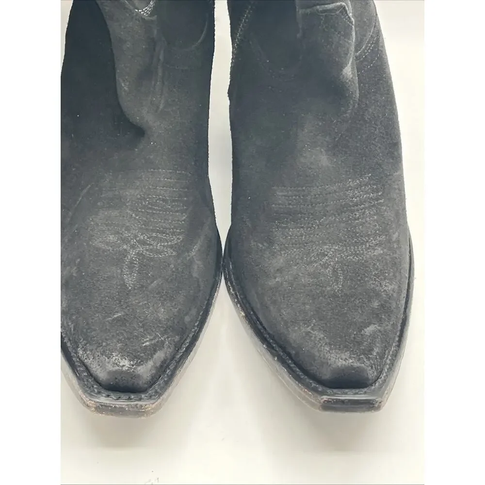 ARIAT Women's Laramie StretchFit Western Boots Distressed Black Suede Sz 9 B NEW